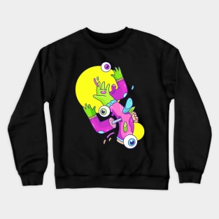 Doodle Monster Plants Design Illustration Crewneck Sweatshirt